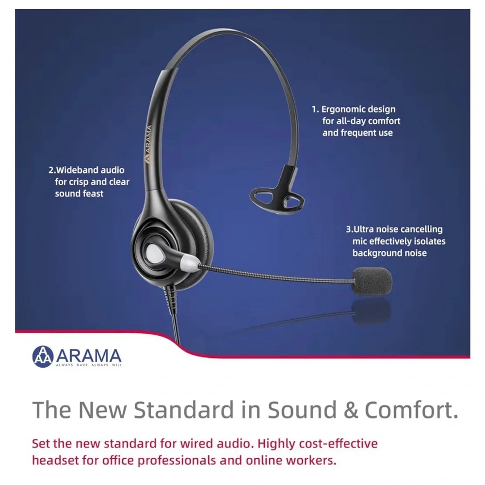 Telephone Wired Headset New